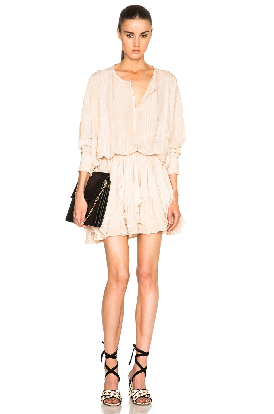 Image 1 of Faith Connexion Silk Lace Dress in Nude