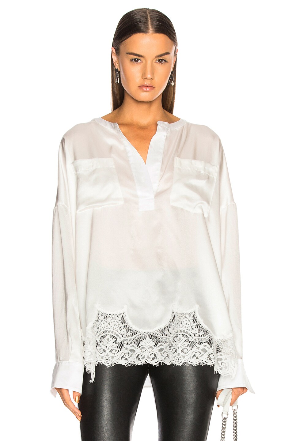 Image 1 of Faith Connexion Silk Lace Top in White