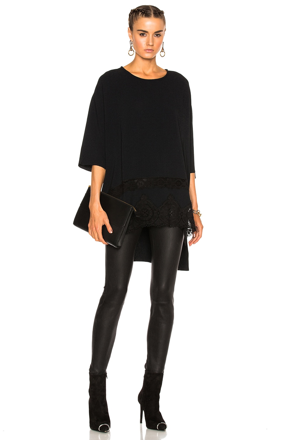Image 1 of Faith Connexion Crepe Lace Top in Black