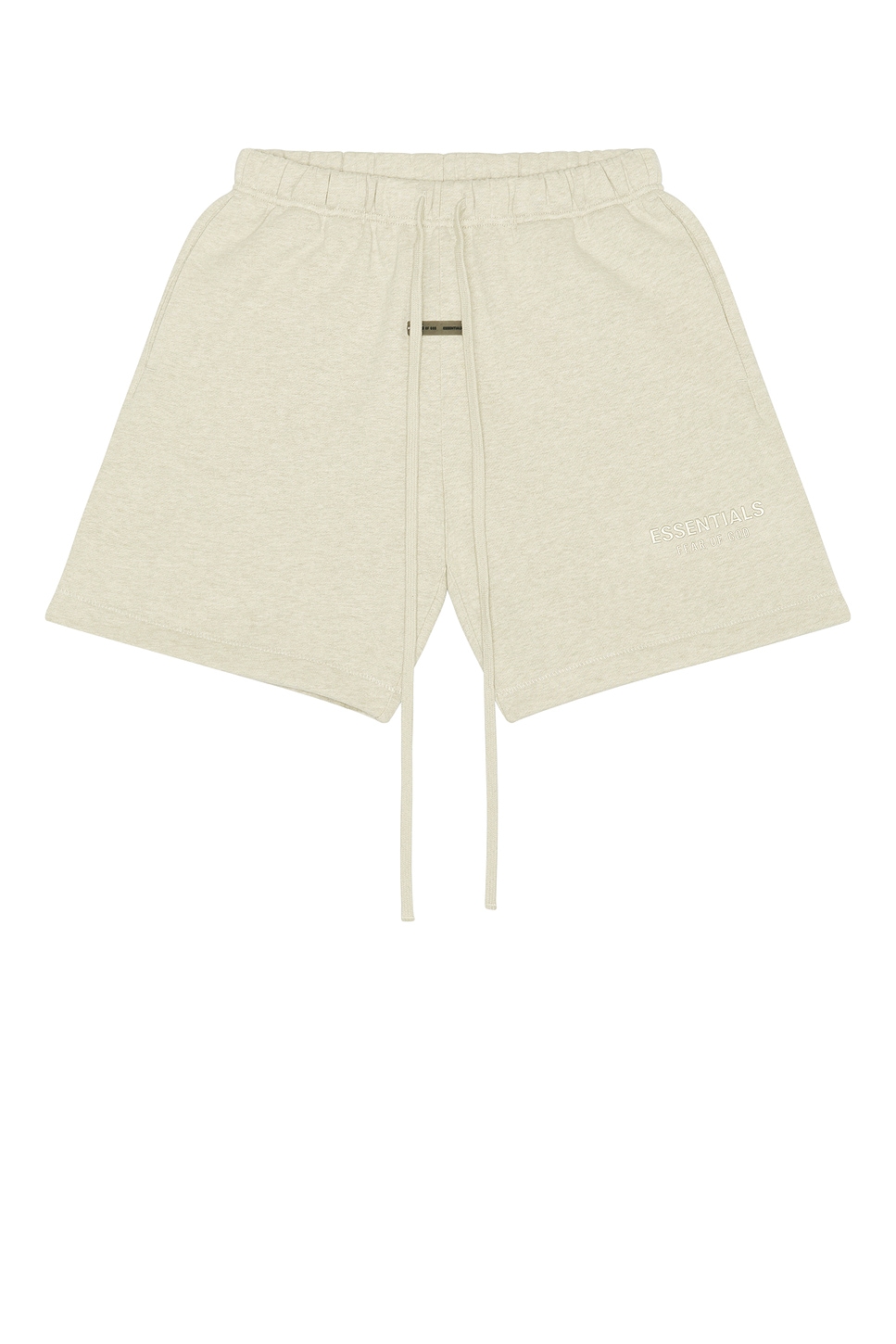 Image 1 of Fear of God ESSENTIALS Soccer Fleece Shorts in Heather Stone