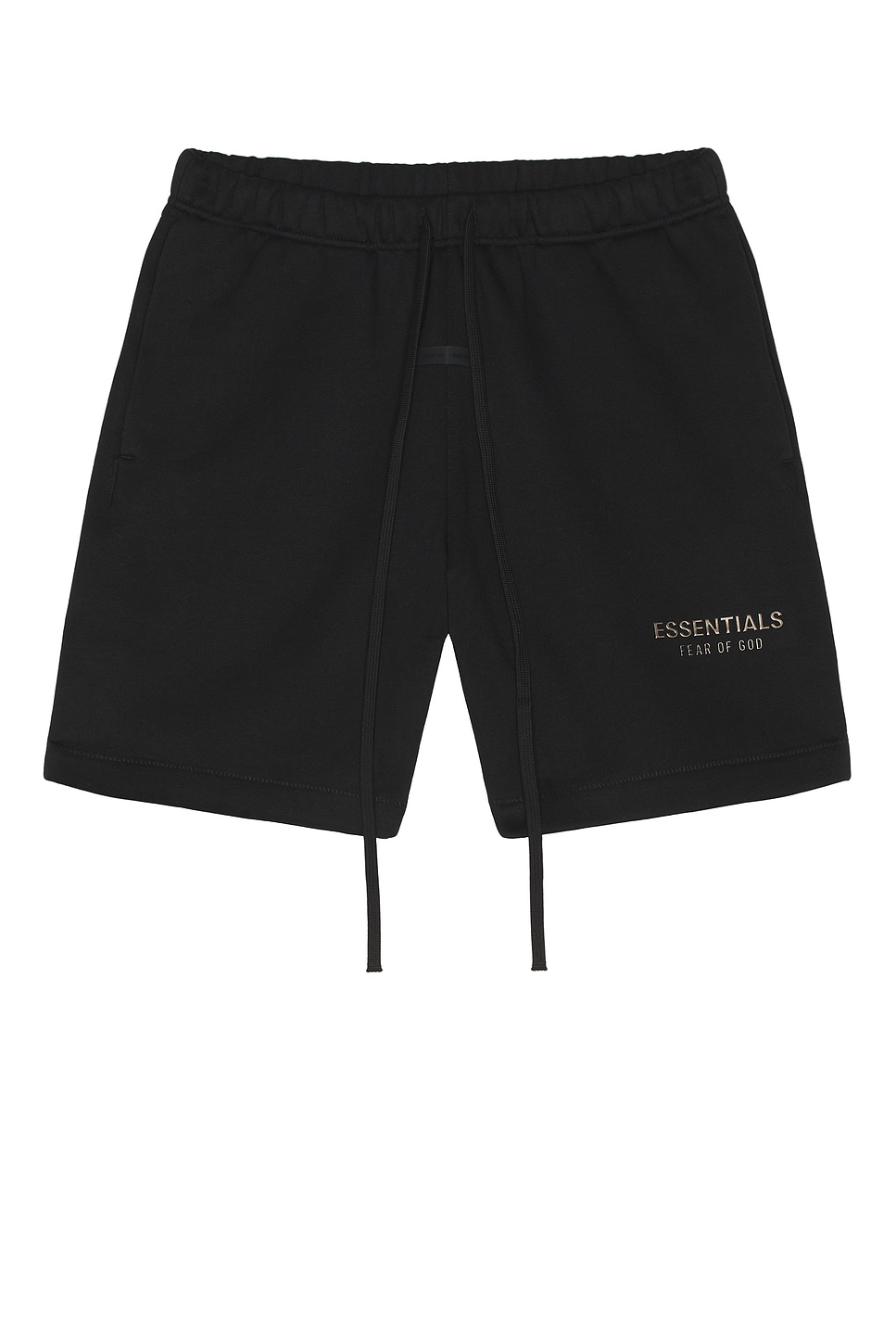 Image 1 of Fear of God ESSENTIALS Soccer Fleece Shorts in Jet Black