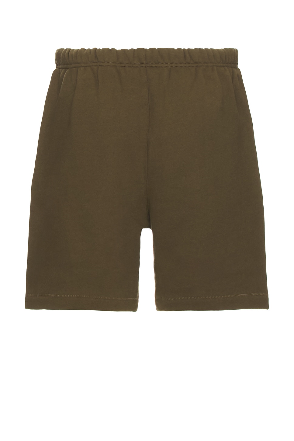 Shop Essentials Fleece Soccer Short In Olive