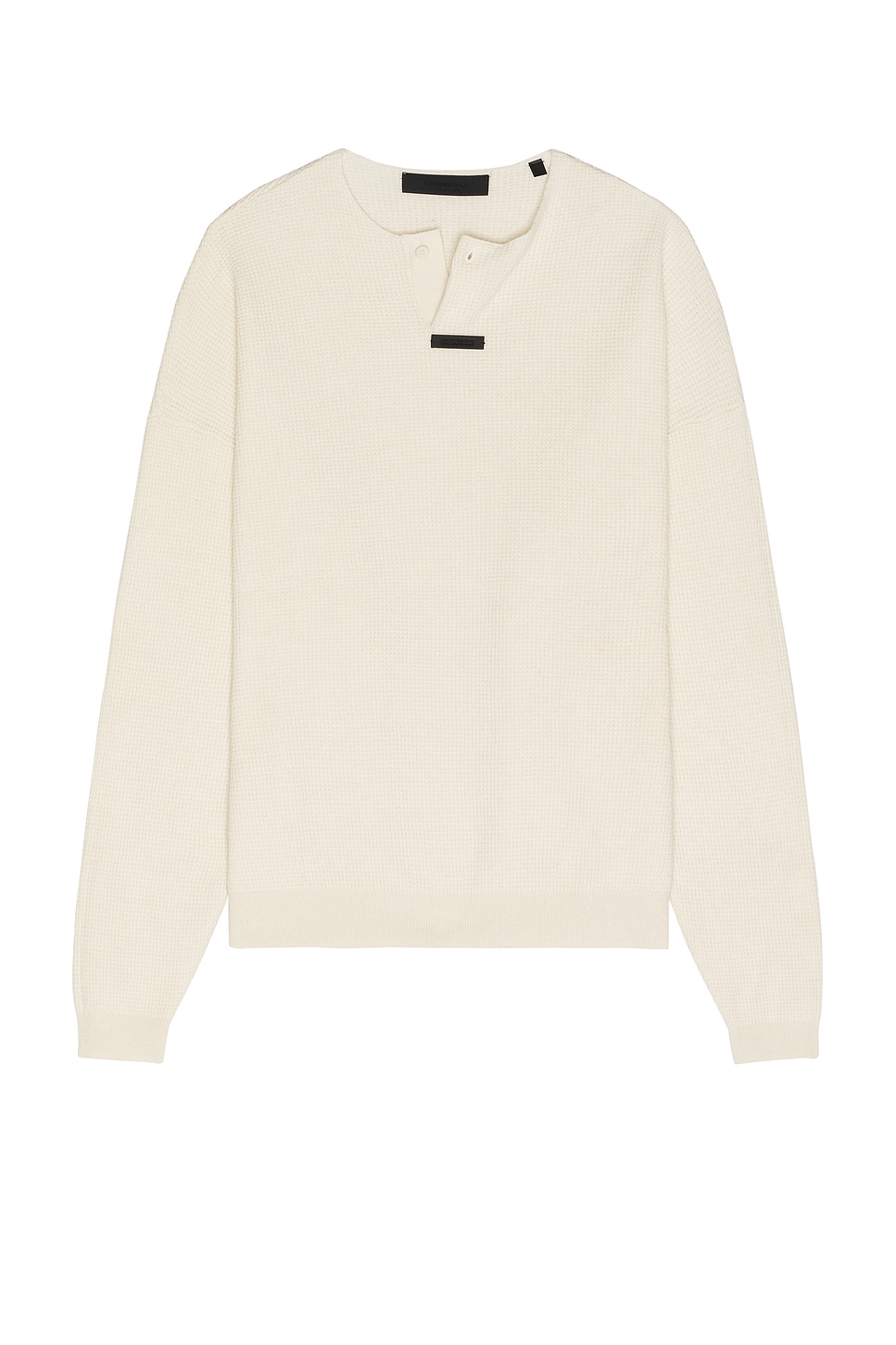 Image 1 of Fear of God ESSENTIALS Waffle Henley Sweater in Shell