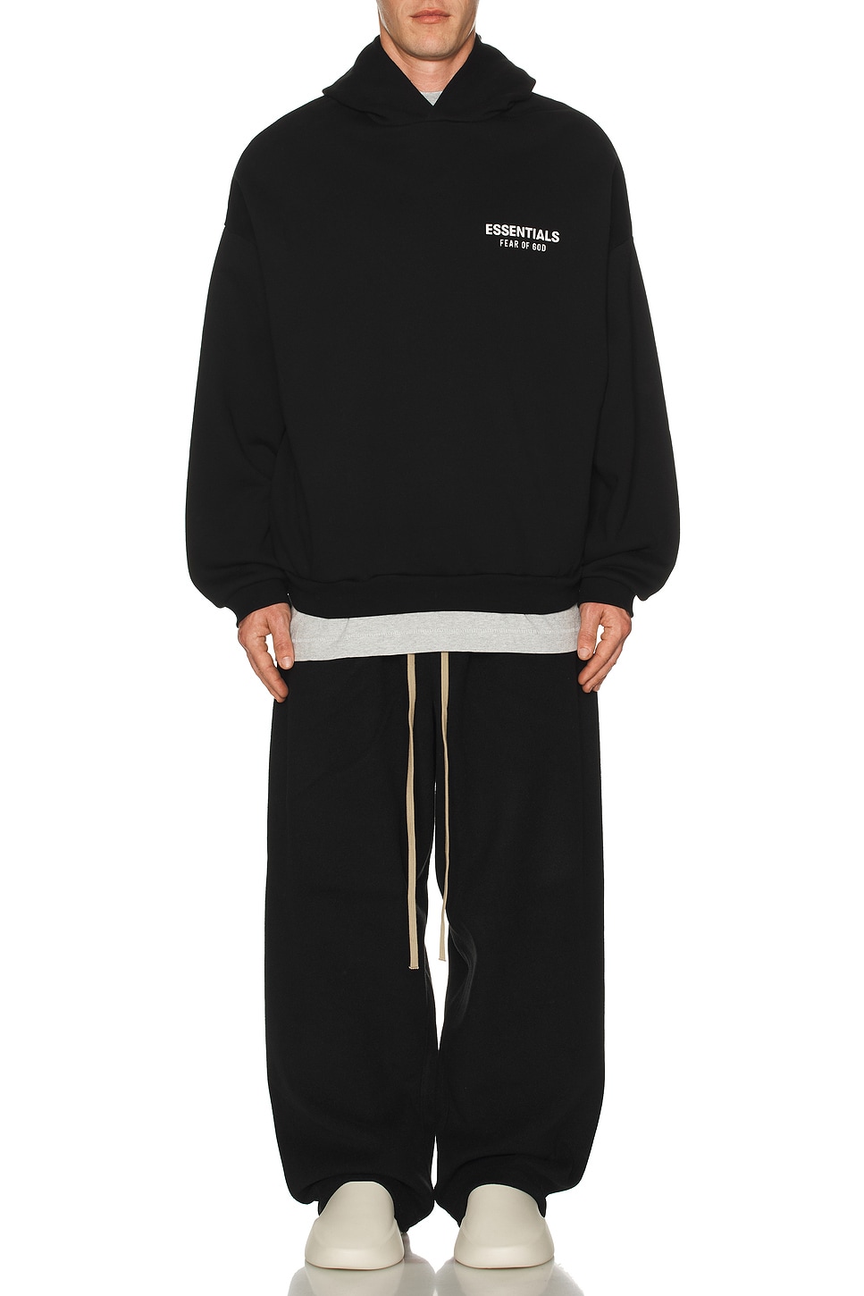 Image 1 of Fear of God ESSENTIALS Fleece Hoodie in Black