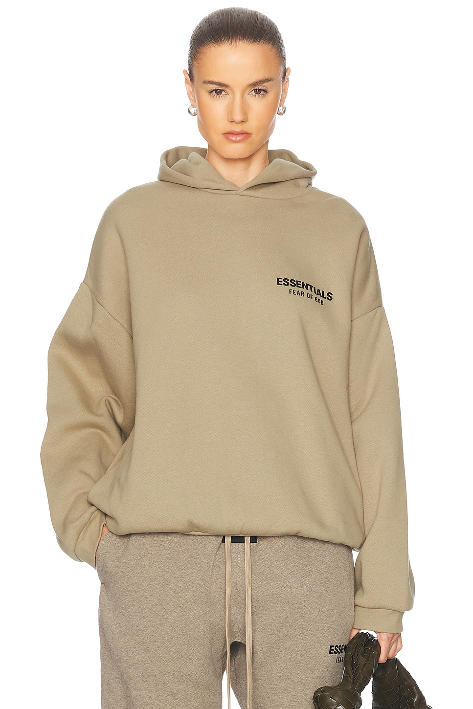 Image 1 of Fear of God ESSENTIALS Fleece Hoodie in Desert Sand