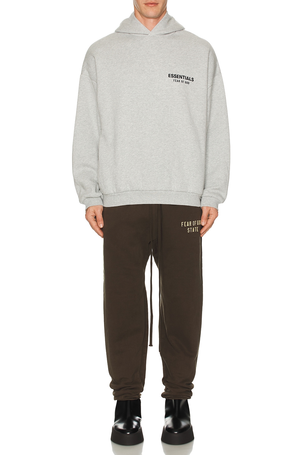 Image 1 of Fear of God ESSENTIALS Fleece Hoodie in Light Heather Gray