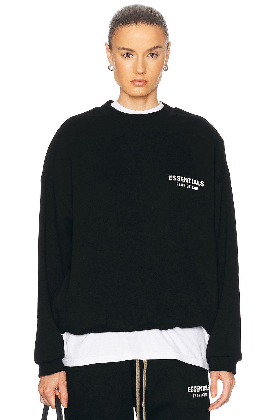 Fleece Crewneck in Black