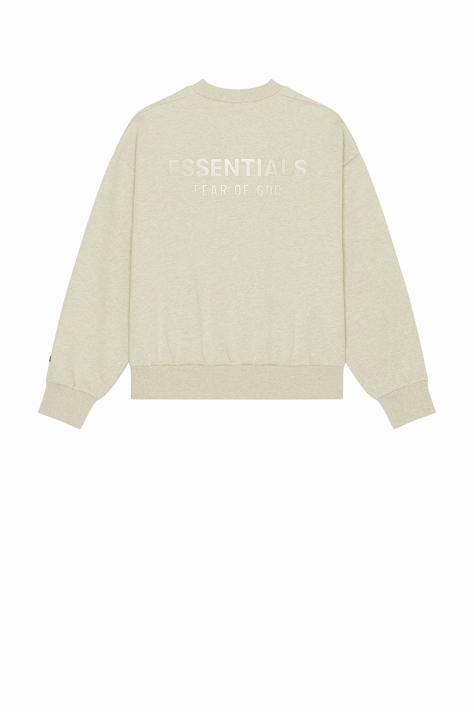 Image 1 of Fear of God ESSENTIALS Classic Fit Fleece Crewneck in Heather Stone
