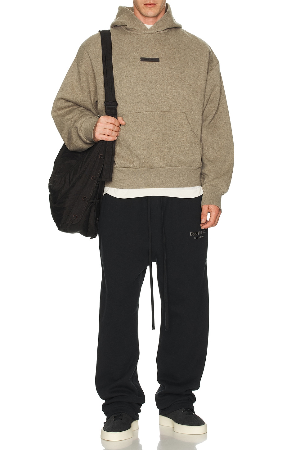 Fear of God ESSENTIALS Classic Fit Fleece Hoodie in Homestead Heather ...