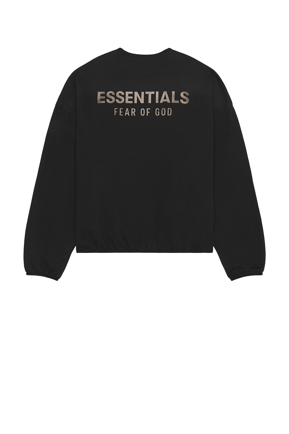 Image 1 of Fear of God ESSENTIALS Modern Fit Fleece Crewneck in Jet Black