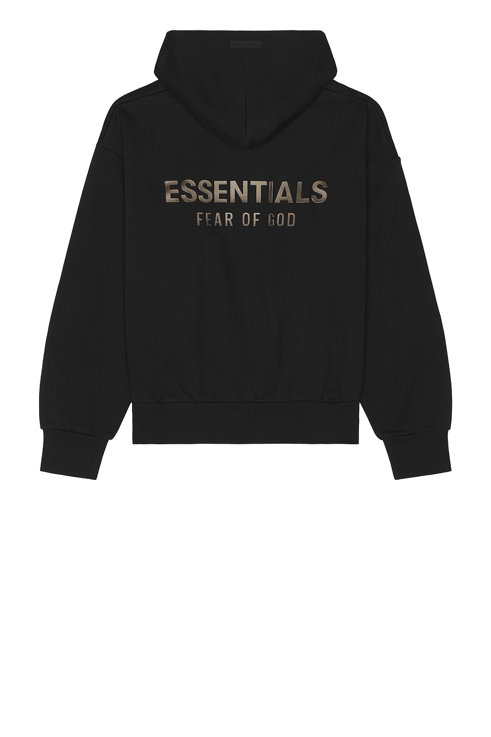 Image 1 of Fear of God ESSENTIALS Classic Fit Fleece Hoodie in Jet Black