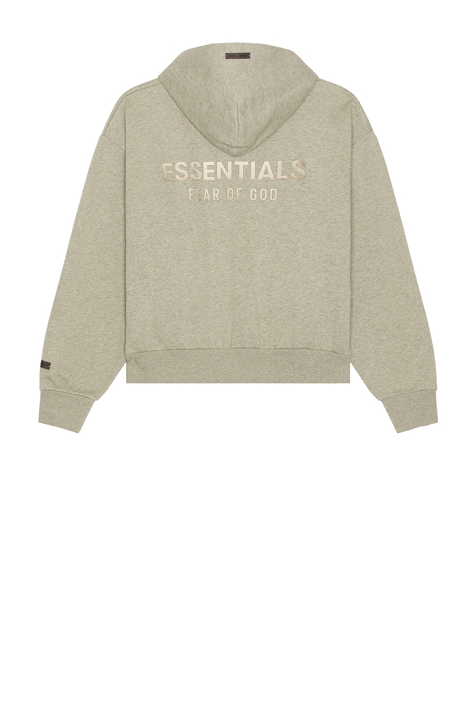 Image 1 of Fear of God ESSENTIALS Classic Fit Fleece Zip-Up Hoodie in Concrete Heather