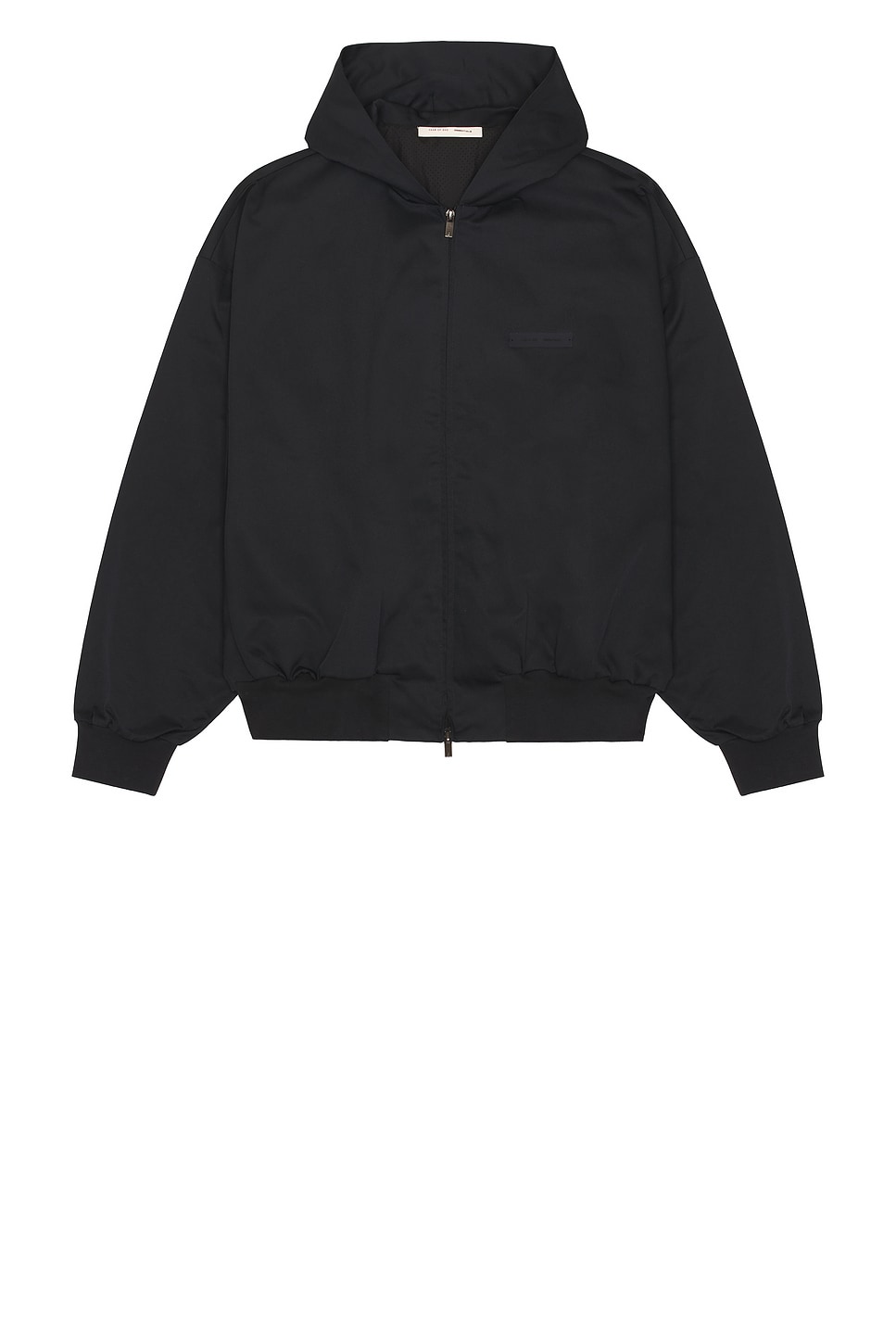 Image 1 of Fear of God ESSENTIALS Poly Cotton Twill Hoodie in Jet Black