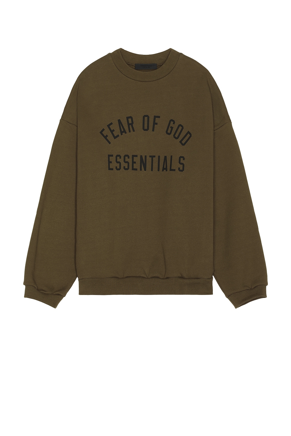 Shop Essentials Fleece Crewneck In Olive