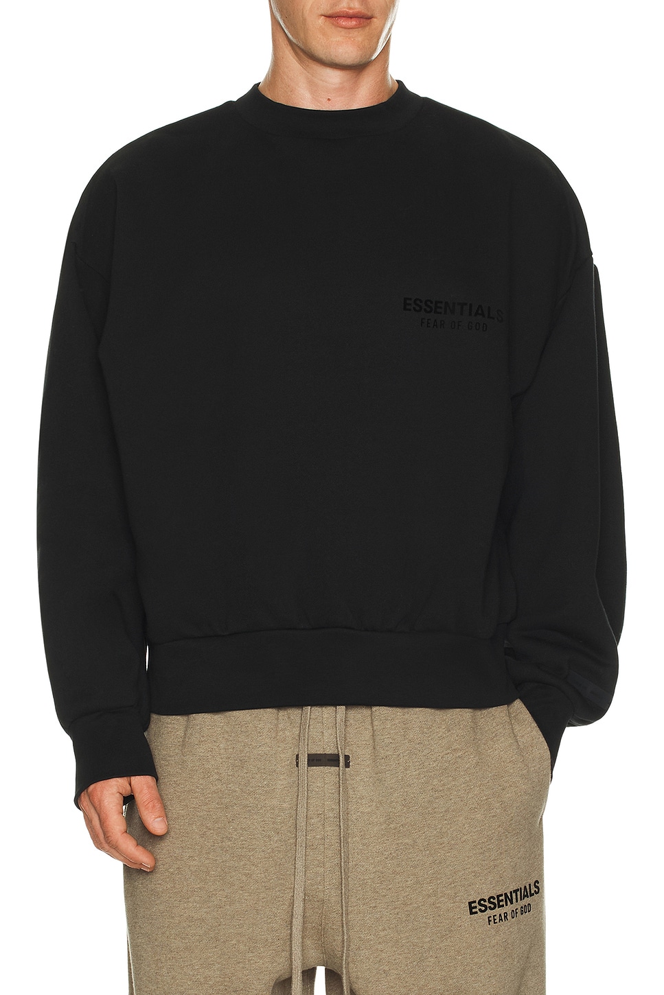 Image 1 of Fear of God ESSENTIALS Classic Crewneck Sweatshirt in Vintage Black