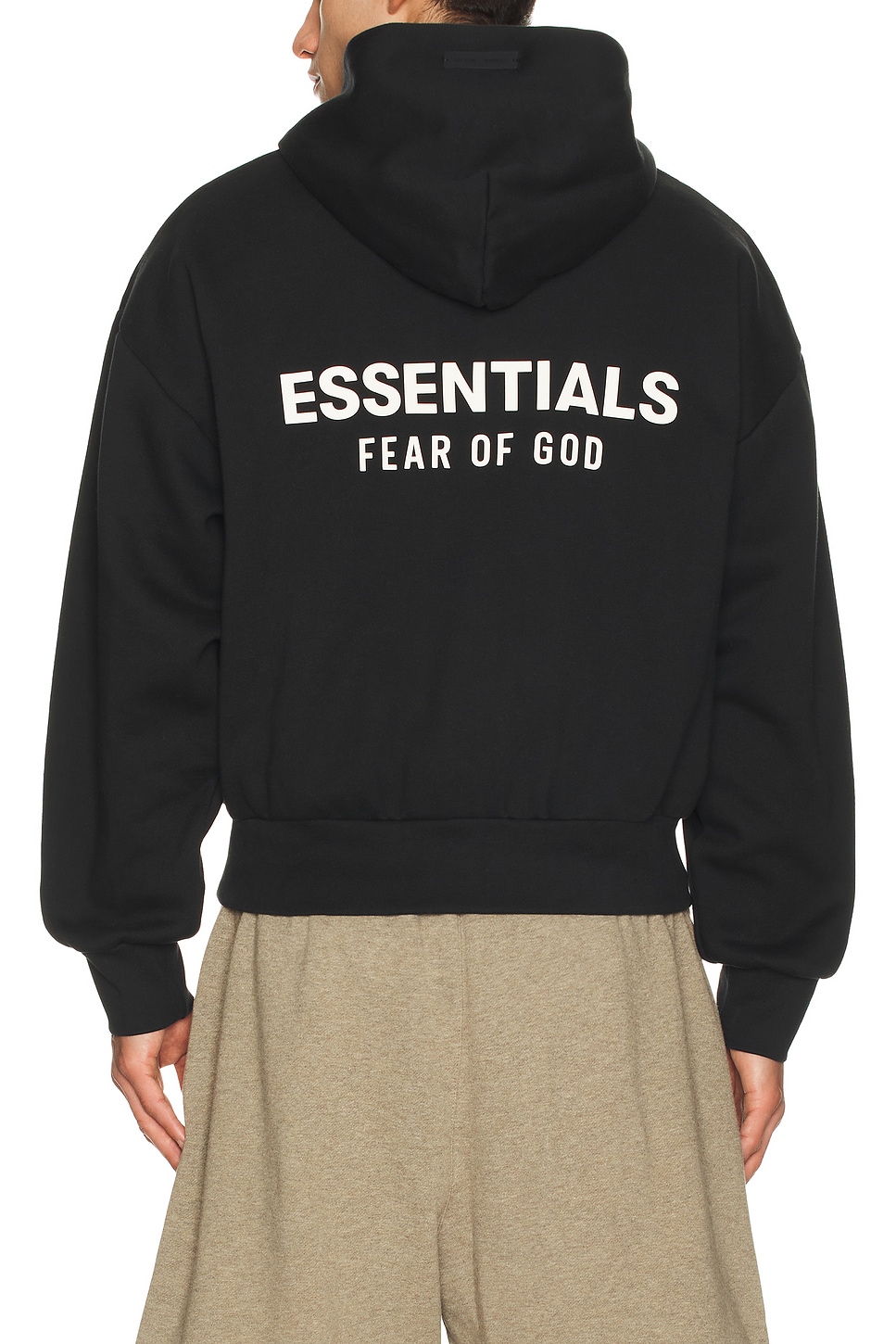 Image 1 of Fear of God ESSENTIALS Classic Full Zip Up Hoodie in Vintage Black