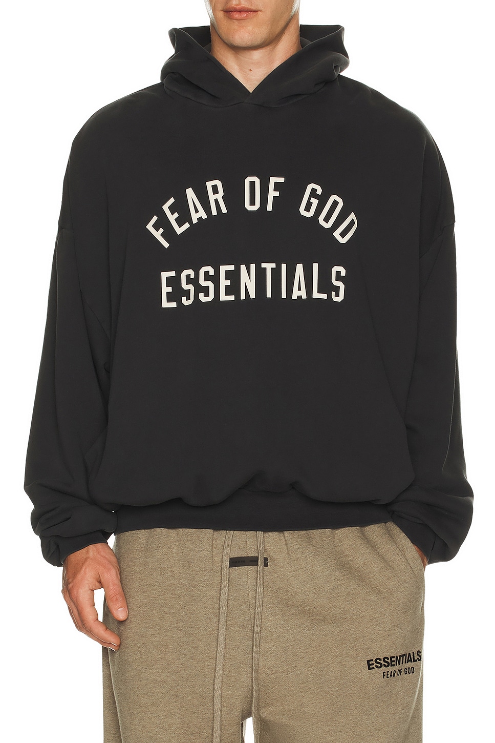 Image 1 of Fear of God ESSENTIALS 90'S Fit Hoodie in Vintage Black