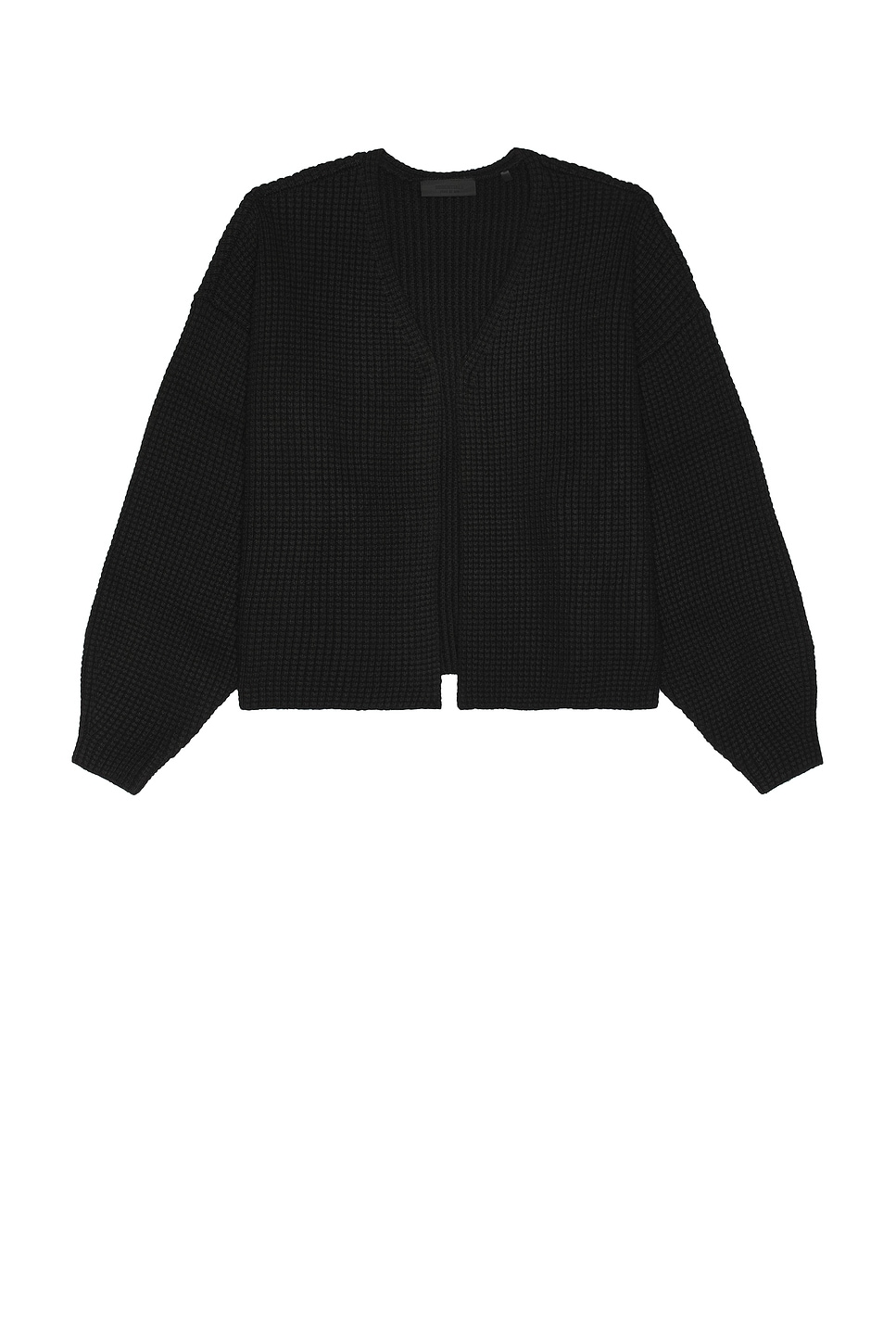 Shop Essentials Heavy Waffle Cardigan In Black