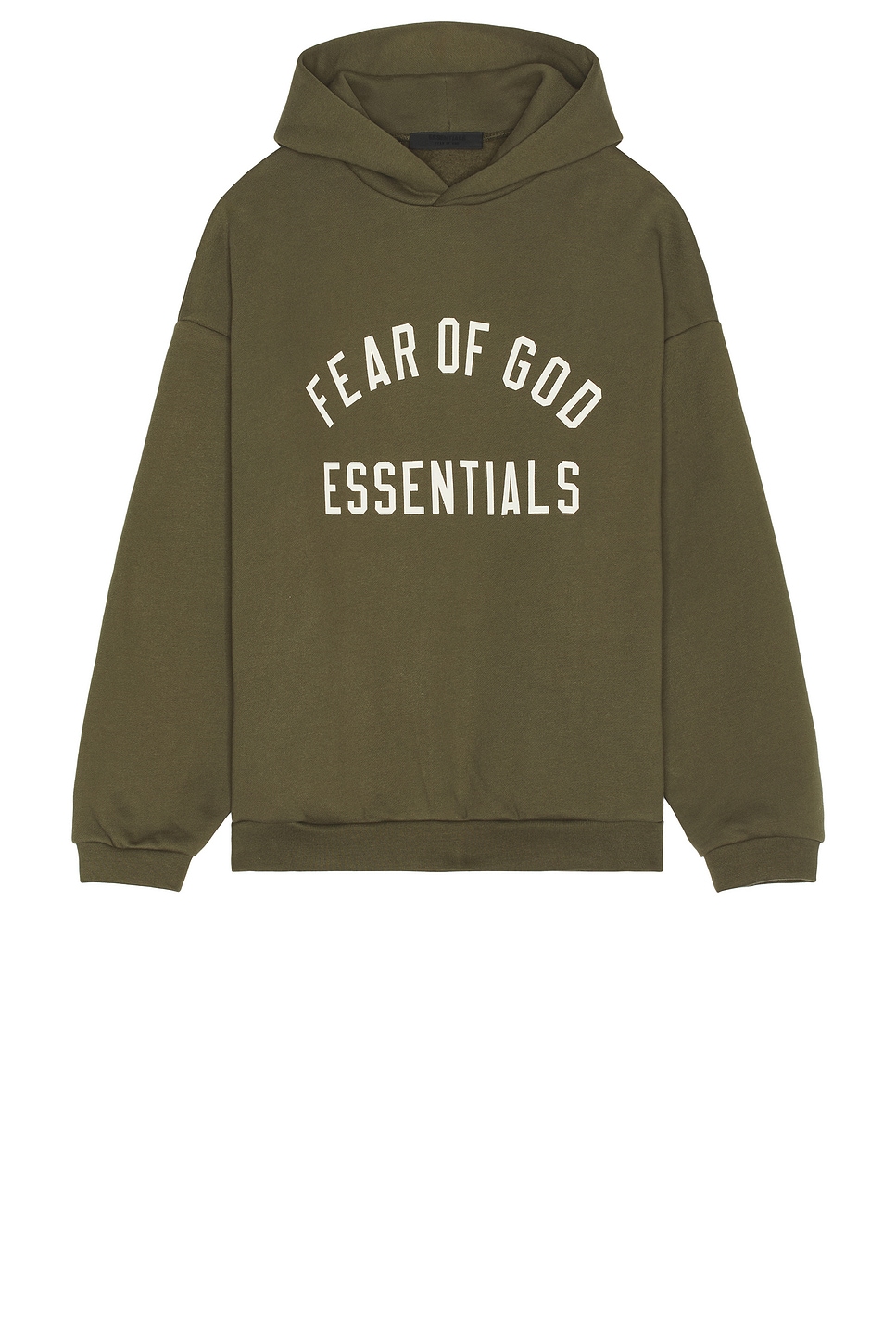 Shop Essentials Fleece Hoodie In Military