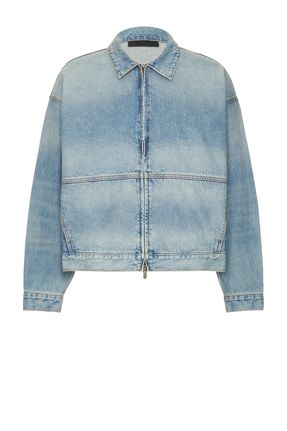 Image 1 of Fear of God ESSENTIALS Denim Trucker Jacket in Vintage Blue