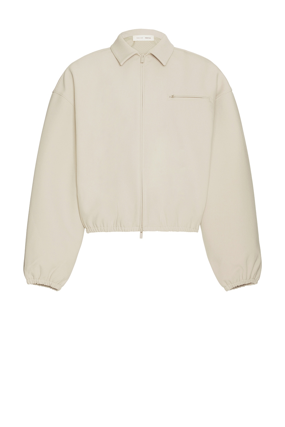 Image 1 of Fear of God ESSENTIALS Bonded Canvas Zip-Up Jacket in Timber