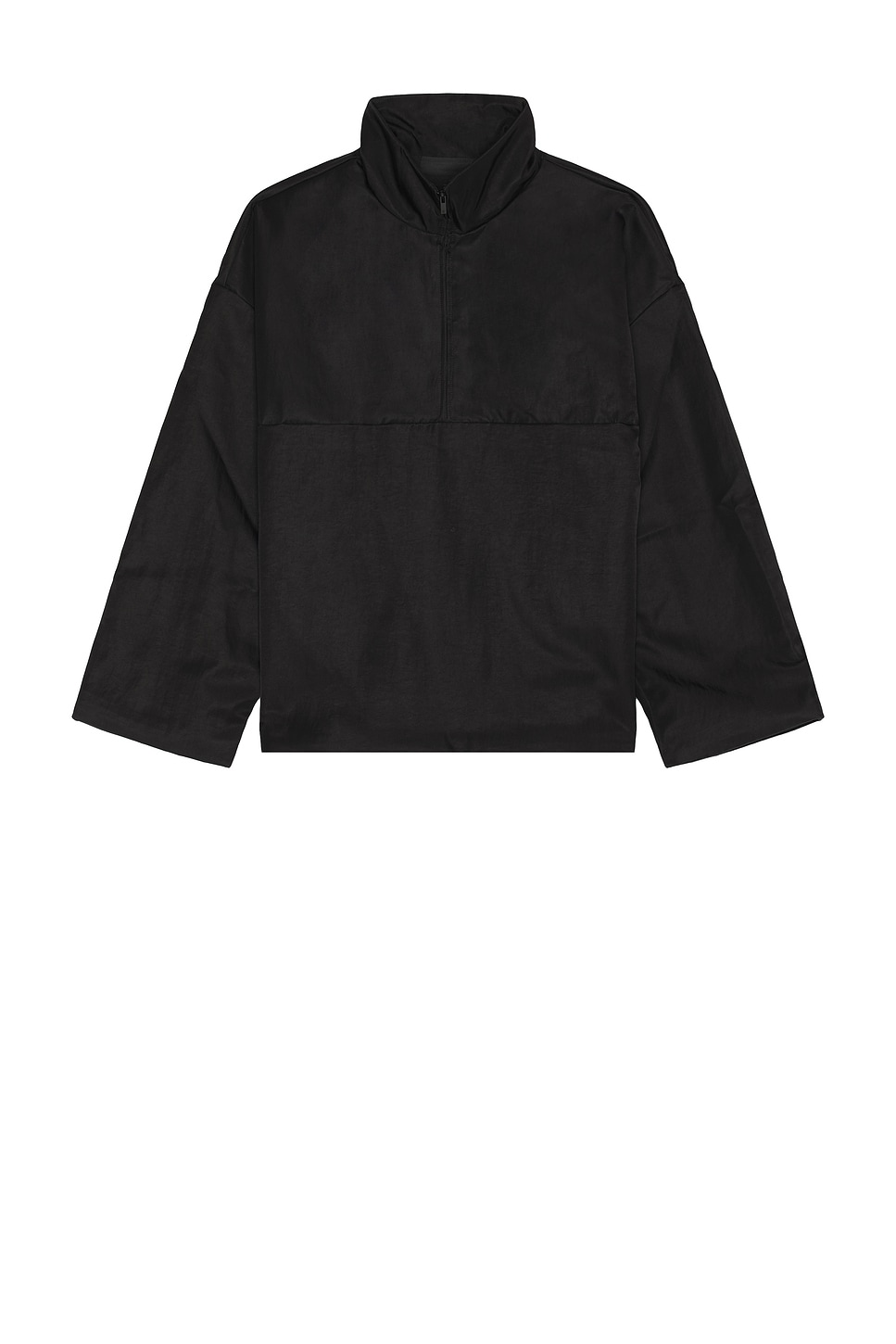 Shop Essentials Textured Nylon Halfzip Pullover In Black