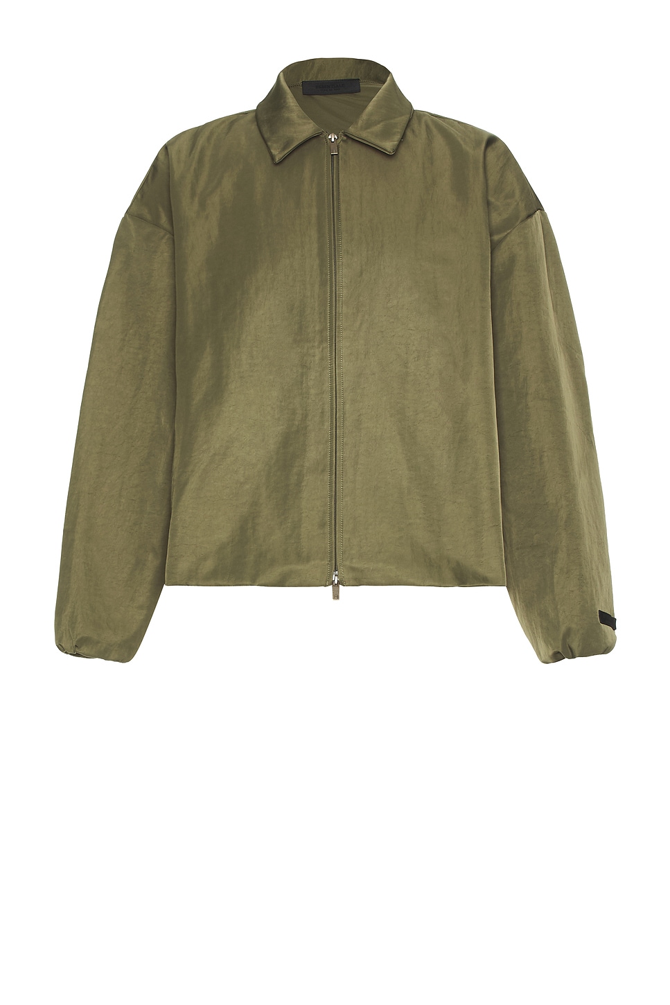 Shop Essentials Textured Nylon Trucker Jacket In Military