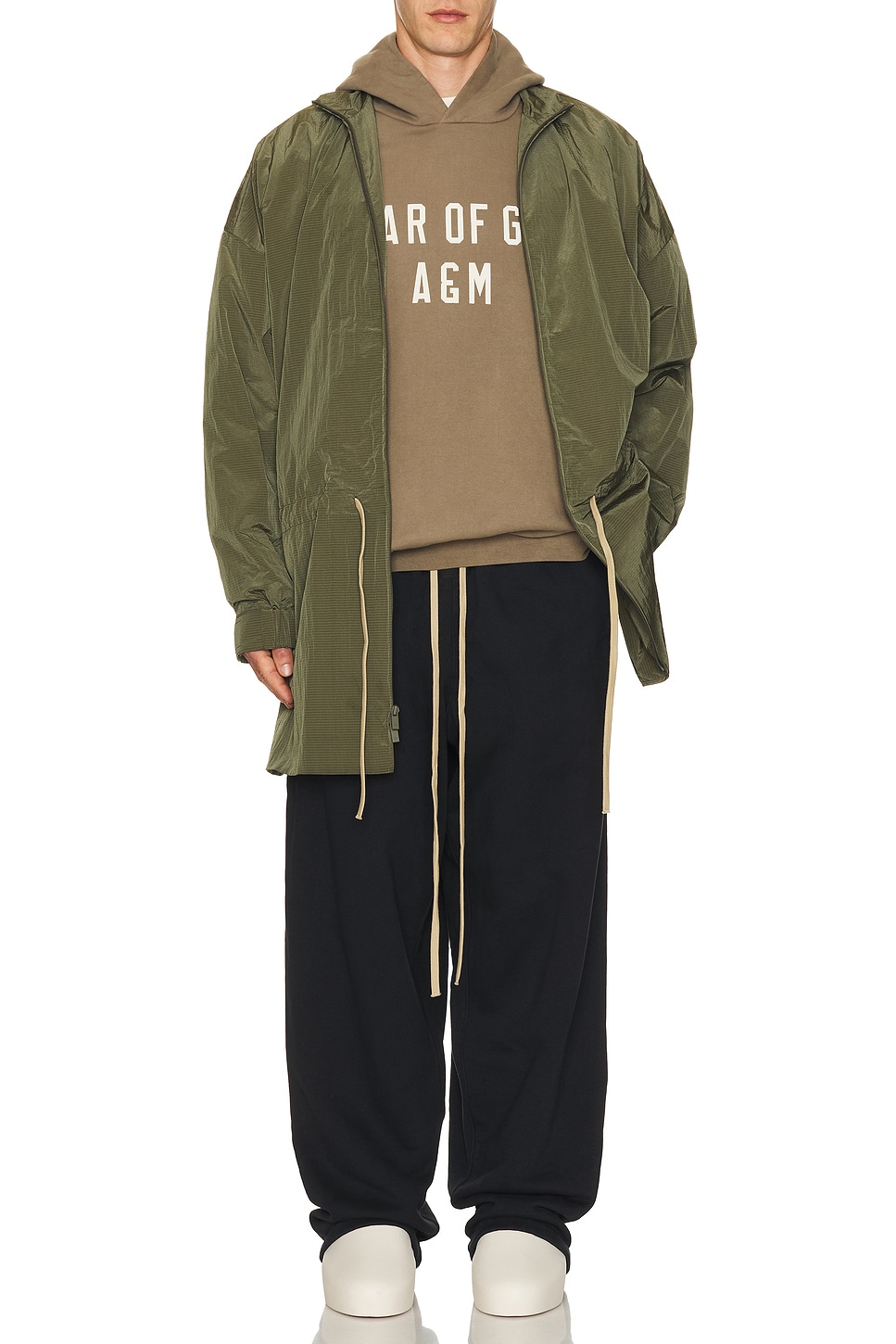 Image 1 of Fear of God ESSENTIALS Ripstop Mockneck Anorak in Military