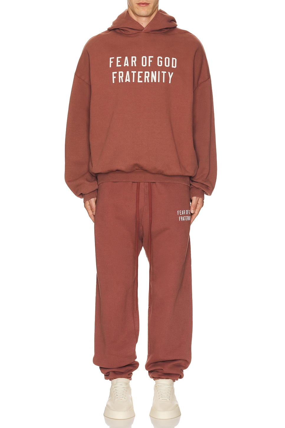 Image 1 of Fear of God ESSENTIALS Heavy Fleece Sweatpant in Crimson
