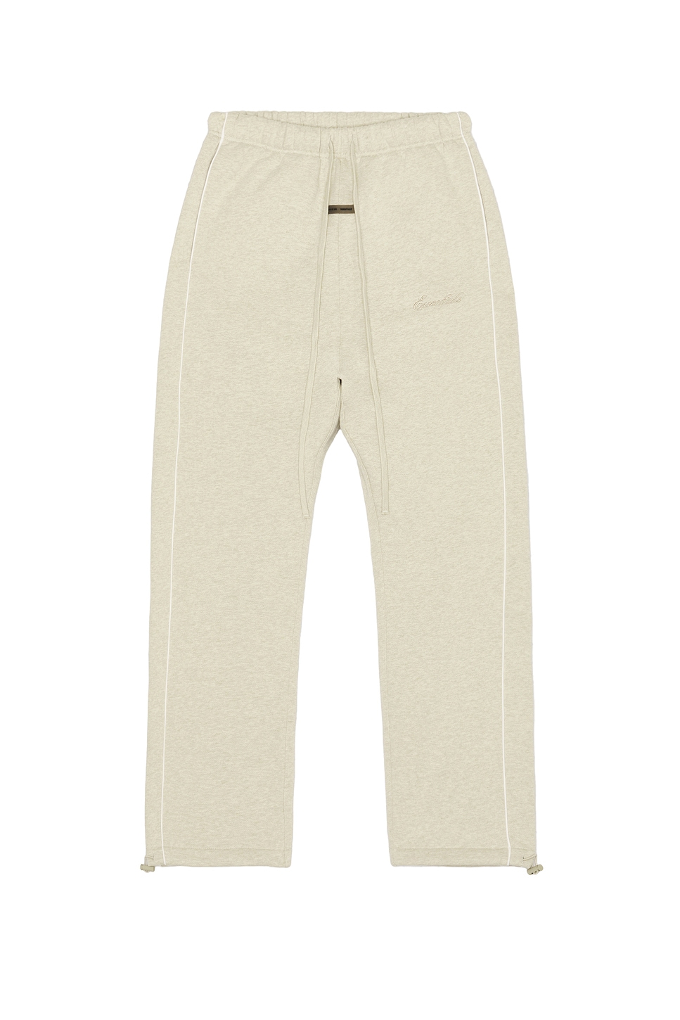 Image 1 of Fear of God ESSENTIALS Relaxed Fleece Sweatpant With Piping in Heather Stone & Cloud White
