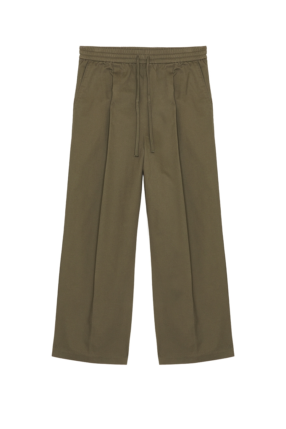 Essentials Pleat Front Drawstring Pant In Green