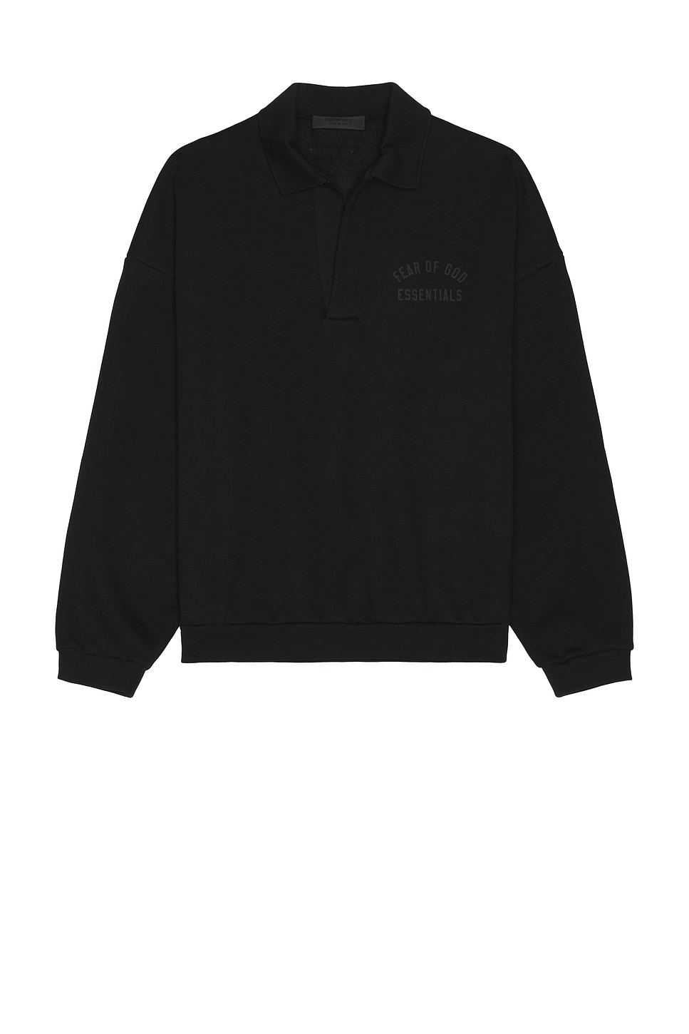 Shop Essentials Fleece Polo In Black