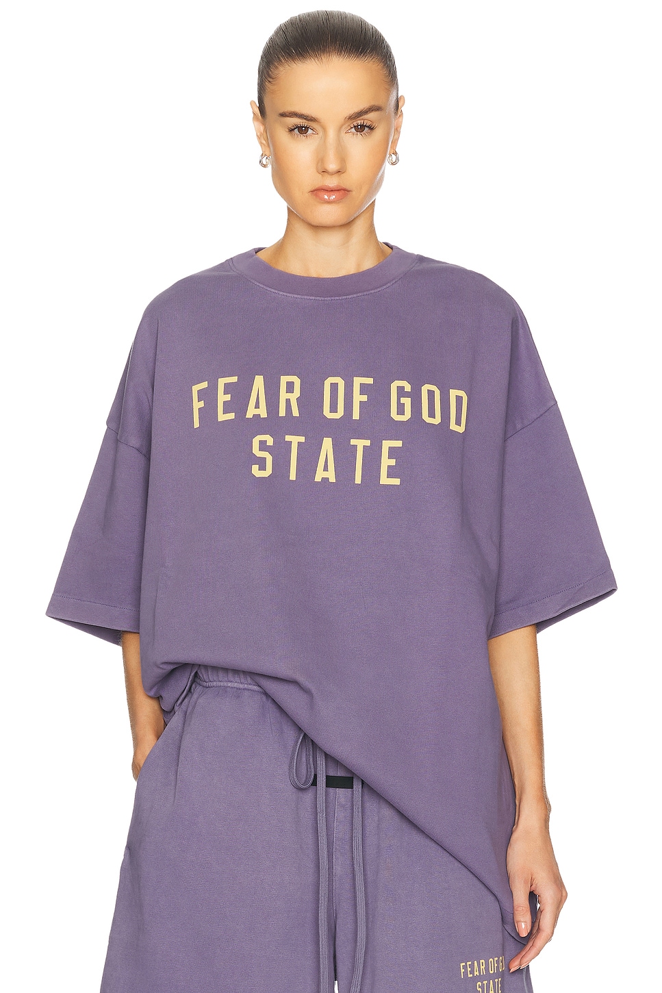 Heavy Crewneck Tee in Purple