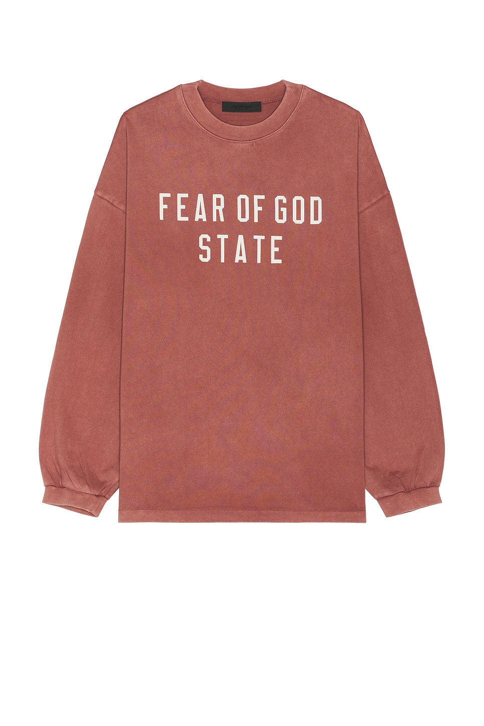 Image 1 of Fear of God ESSENTIALS Heavy Longsleeve Tee in Crimson