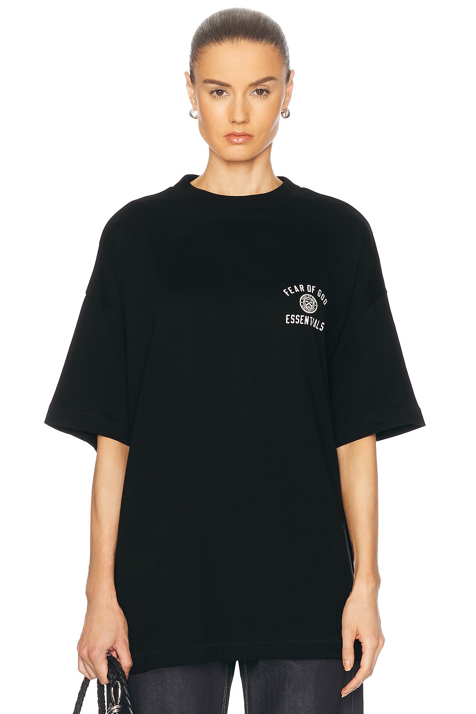 Jersey Crewneck Tee in Black