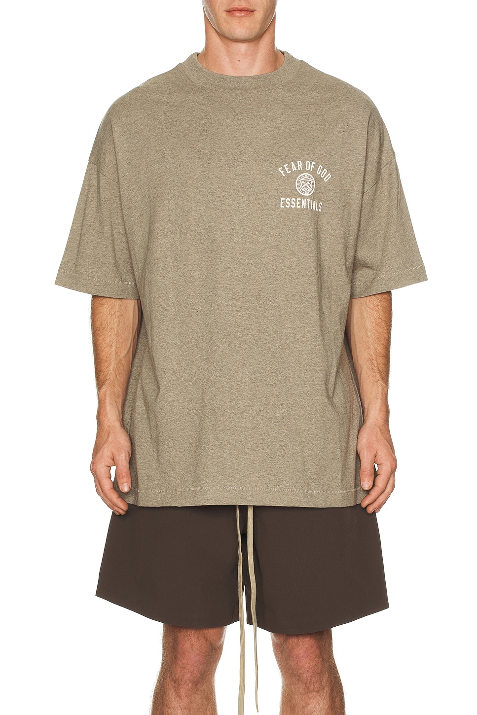 Fear of God ESSENTIALS Jersey Crewneck Tee in Heather Gray | FWRD