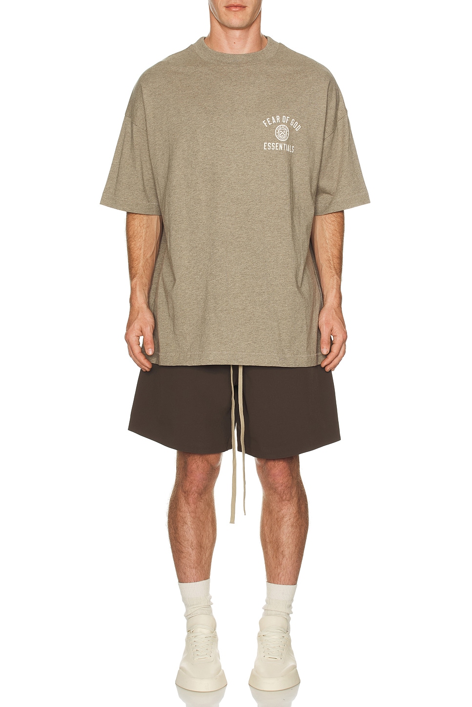 Image 1 of Fear of God ESSENTIALS Jersey Crewneck Tee in Heather Gray