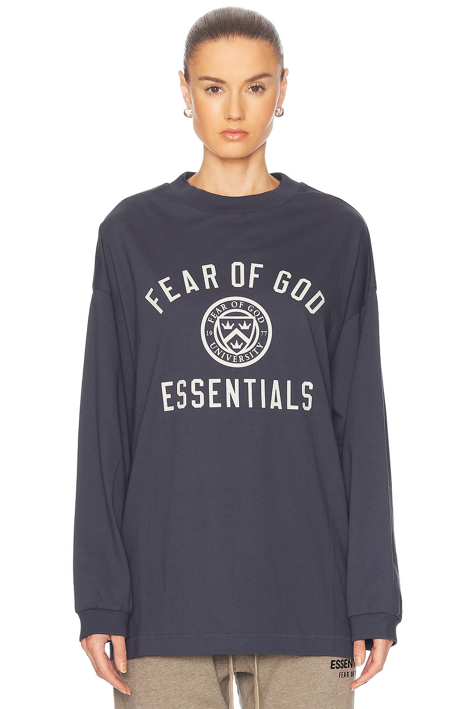 Jersey Long Sleeve Tee in Blue