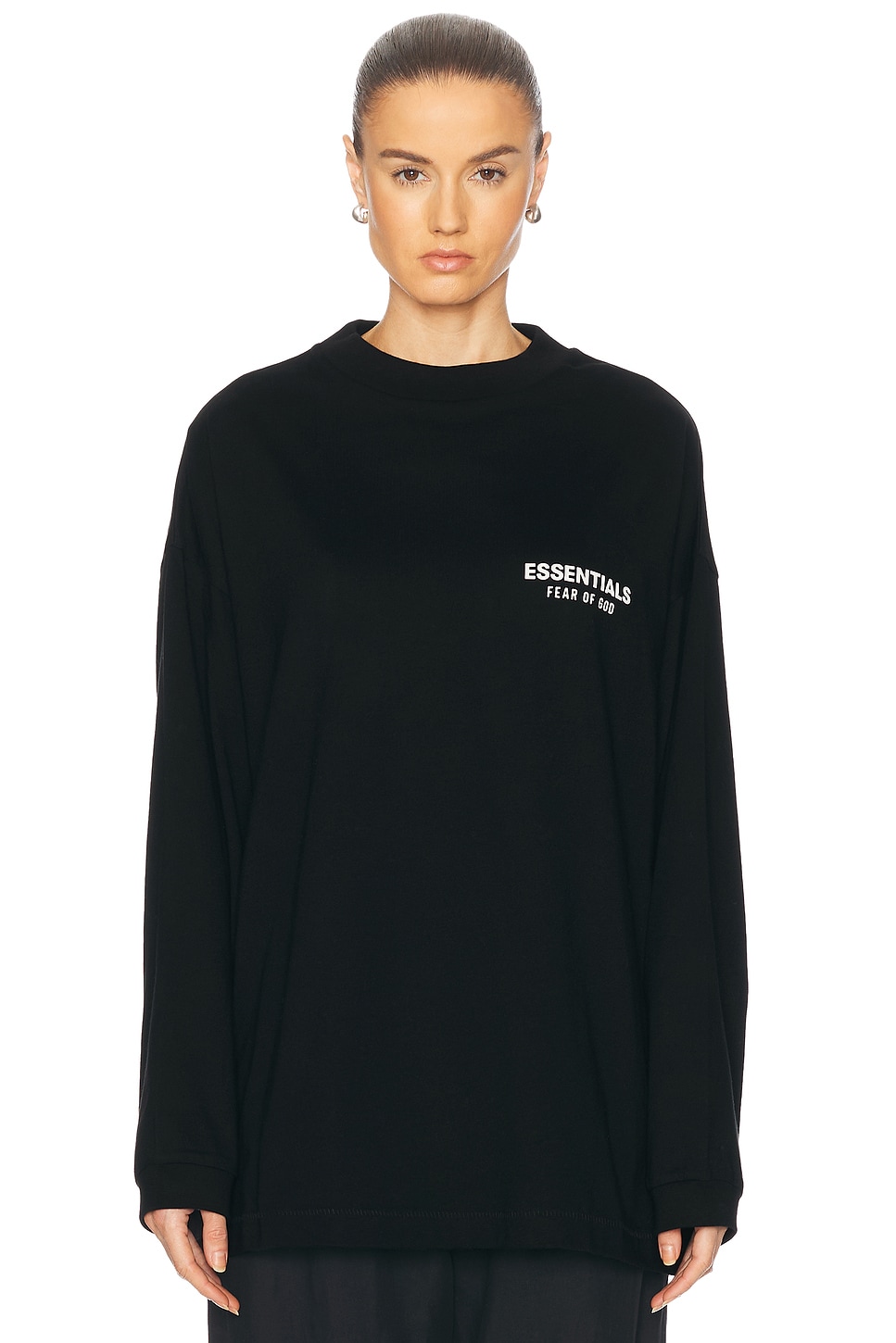 Jersey Long Sleeve T-Shirt in Black