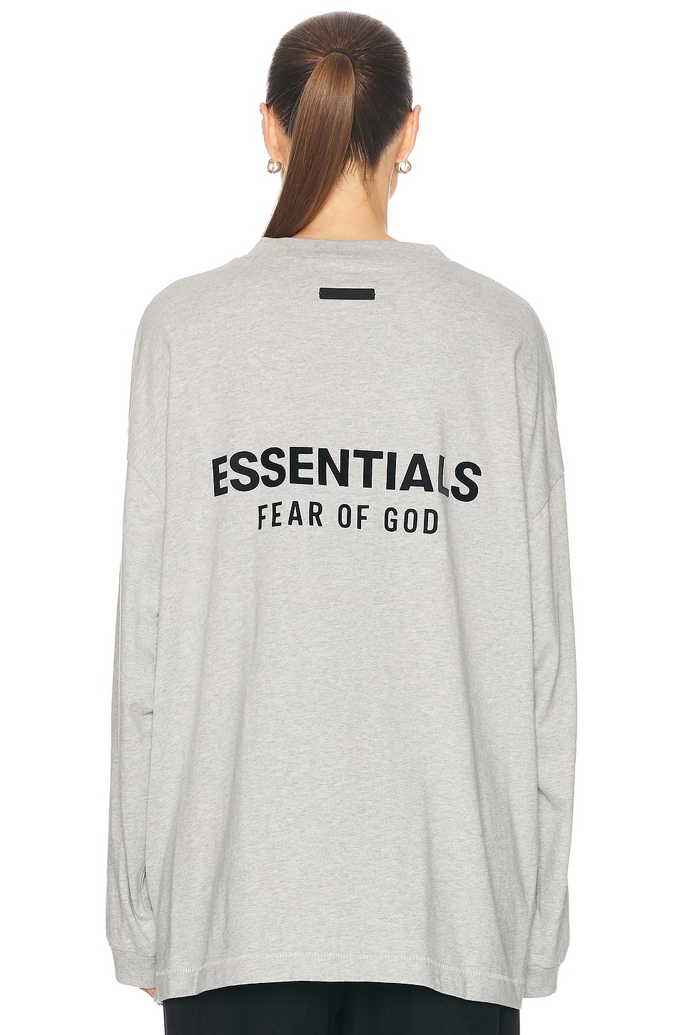 Fear of God ESSENTIALS Jersey Long Sleeve T-Shirt in Light Heather Gray ...