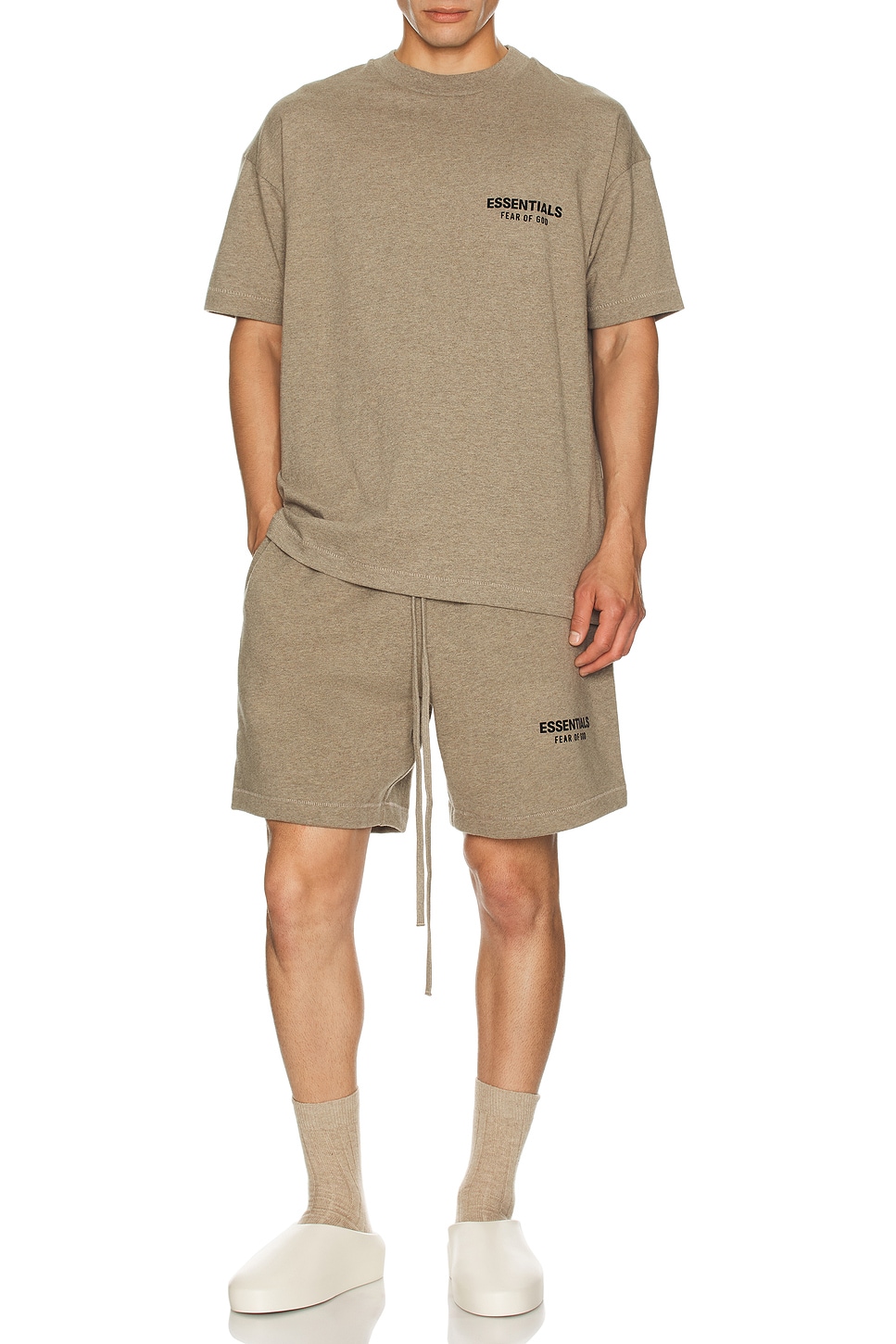 Image 1 of Fear of God ESSENTIALS Classic Fit T-Shirt in Homestead Heather