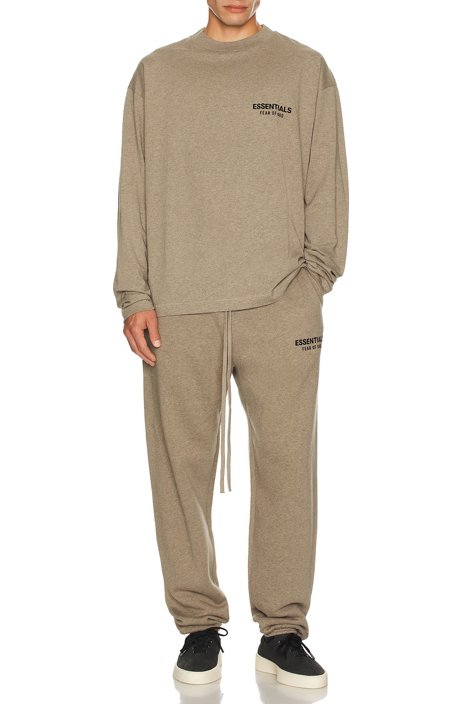 Image 1 of Fear of God ESSENTIALS Classic Fit Long Sleeve Tee in Homestead Heather