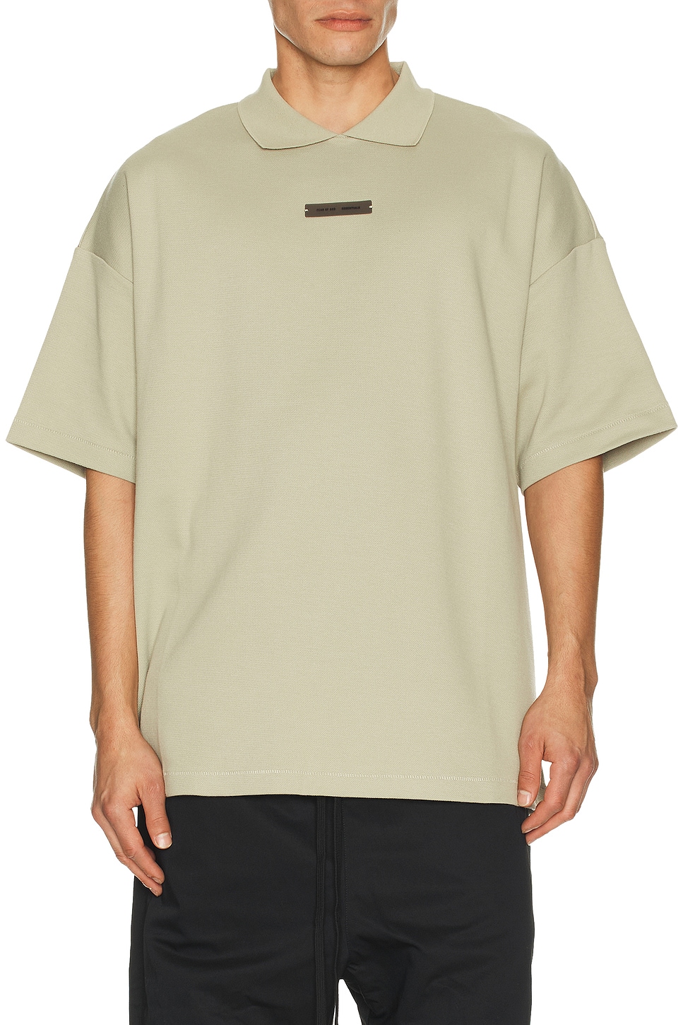 Image 4 of Fear of God ESSENTIALS 90s Fit Pique Polo in Abbey Stone