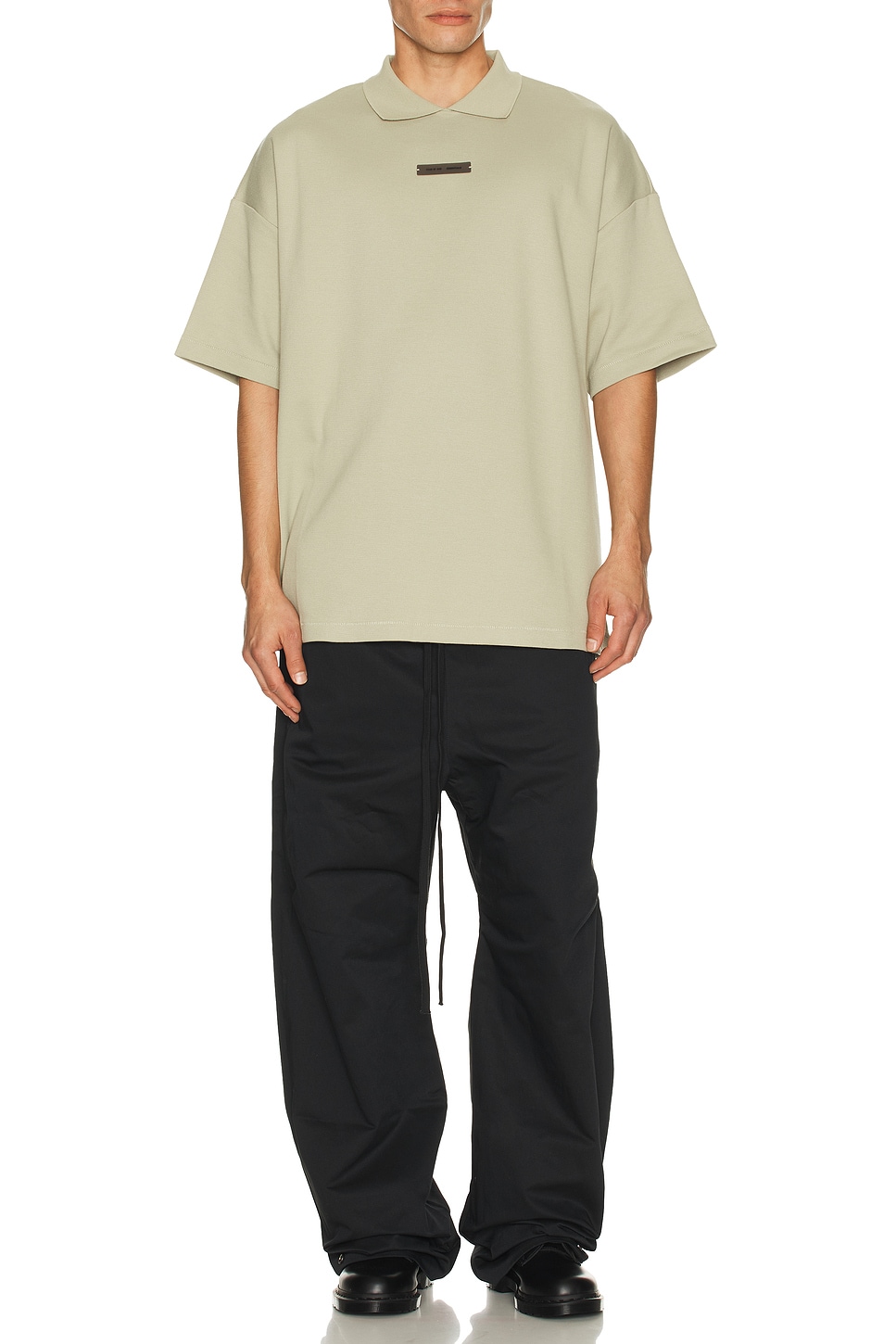 Image 5 of Fear of God ESSENTIALS 90s Fit Pique Polo in Abbey Stone