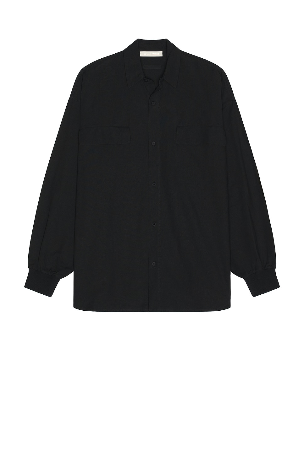 Image 1 of Fear of God ESSENTIALS Oxford Shirt in Jet Black