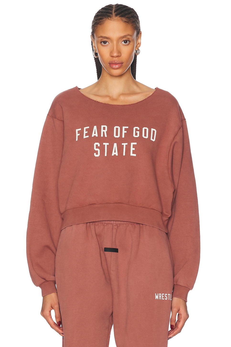 Cropped Sweatshirt in Rose