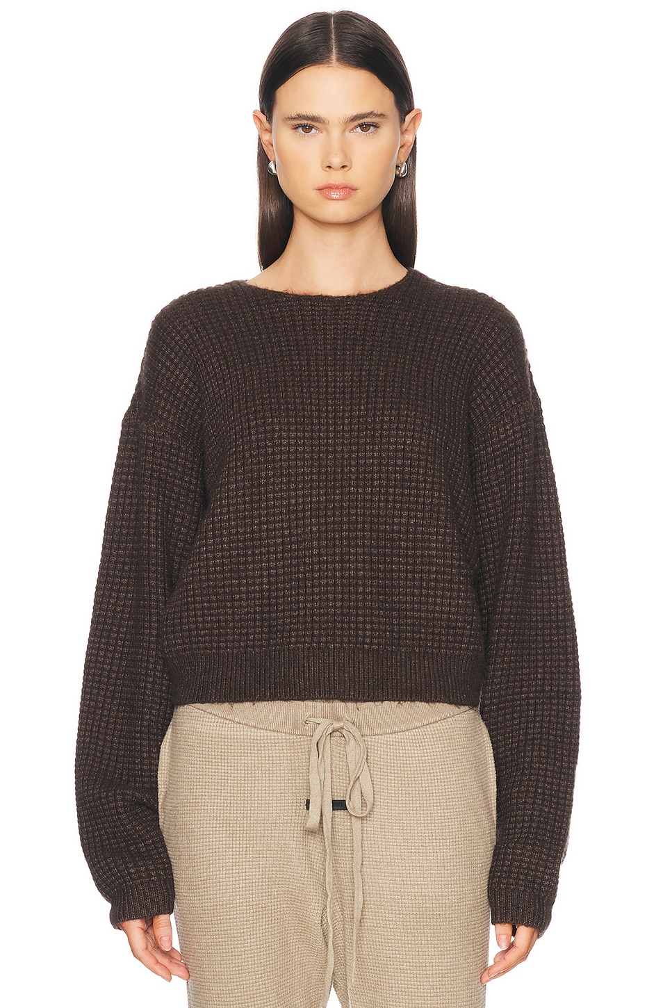 Cropped Sweater in Brown