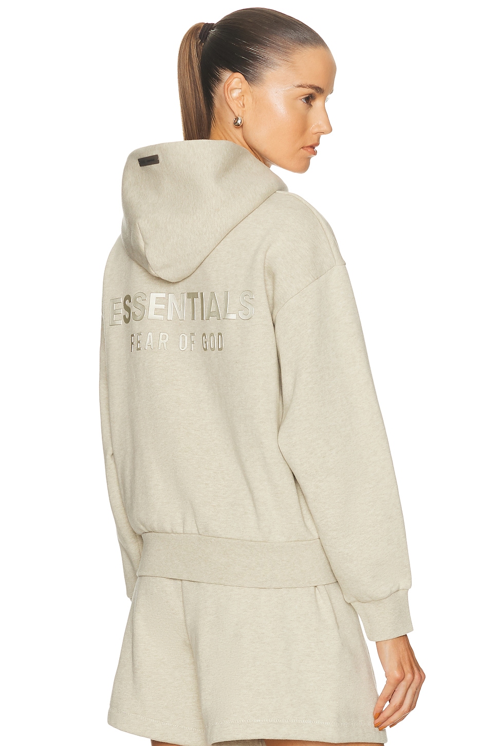 Essentials Fleece Classic Fit Zip-up Hoodie In Neutral