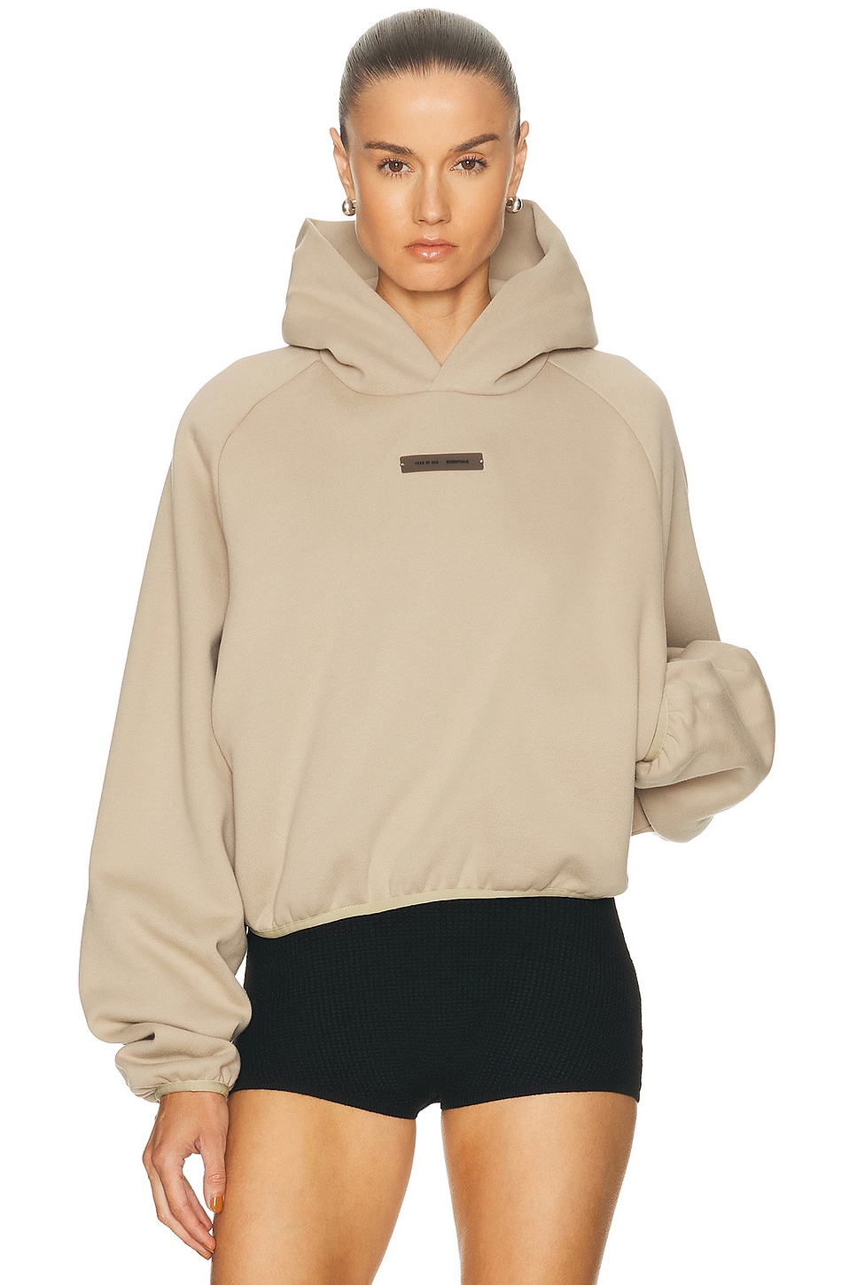Essentials Greige Brushed Cotton Sweatshirt In Brown