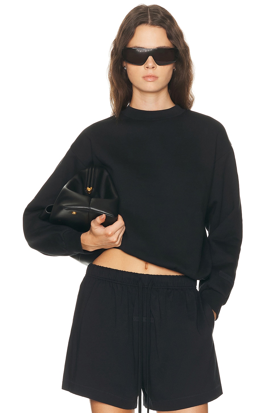 Essentials Fleece Classic Fit Crewneck In Black